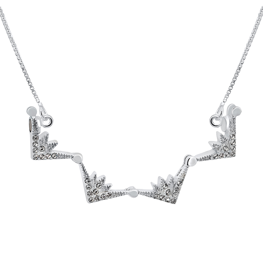 ‘Star of Bethlehem’ Opening Necklace in Sterling Silver with Zircon (open)