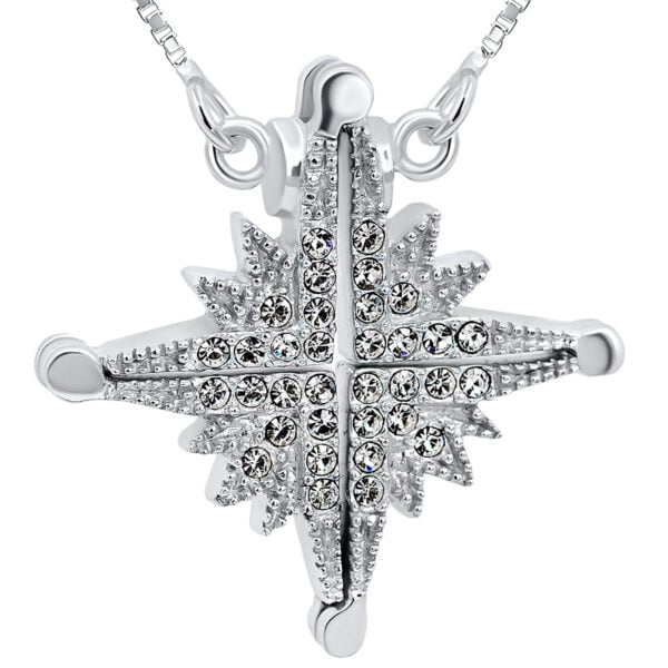 Star of Bethlehem' Opening Necklace in Sterling Silver with Zircon