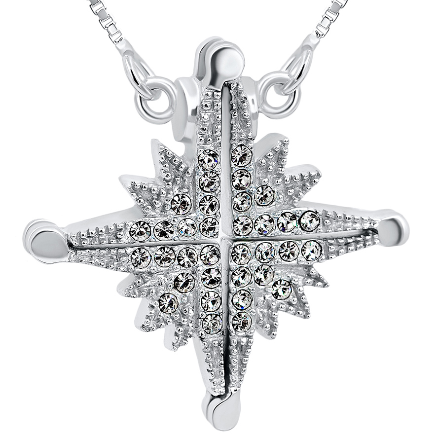 Star of Bethlehem’ Opening Necklace in Sterling Silver with Zircon