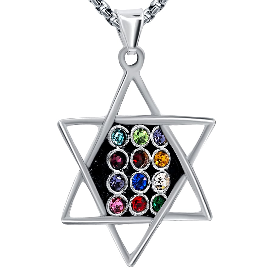 Star of David’ with Hoshen Sterling Silver Pendant – Made in Israel