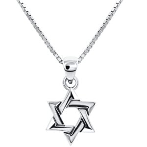'Star of David' Silver Pendant - Made in Israel - Interwoven (with chain)