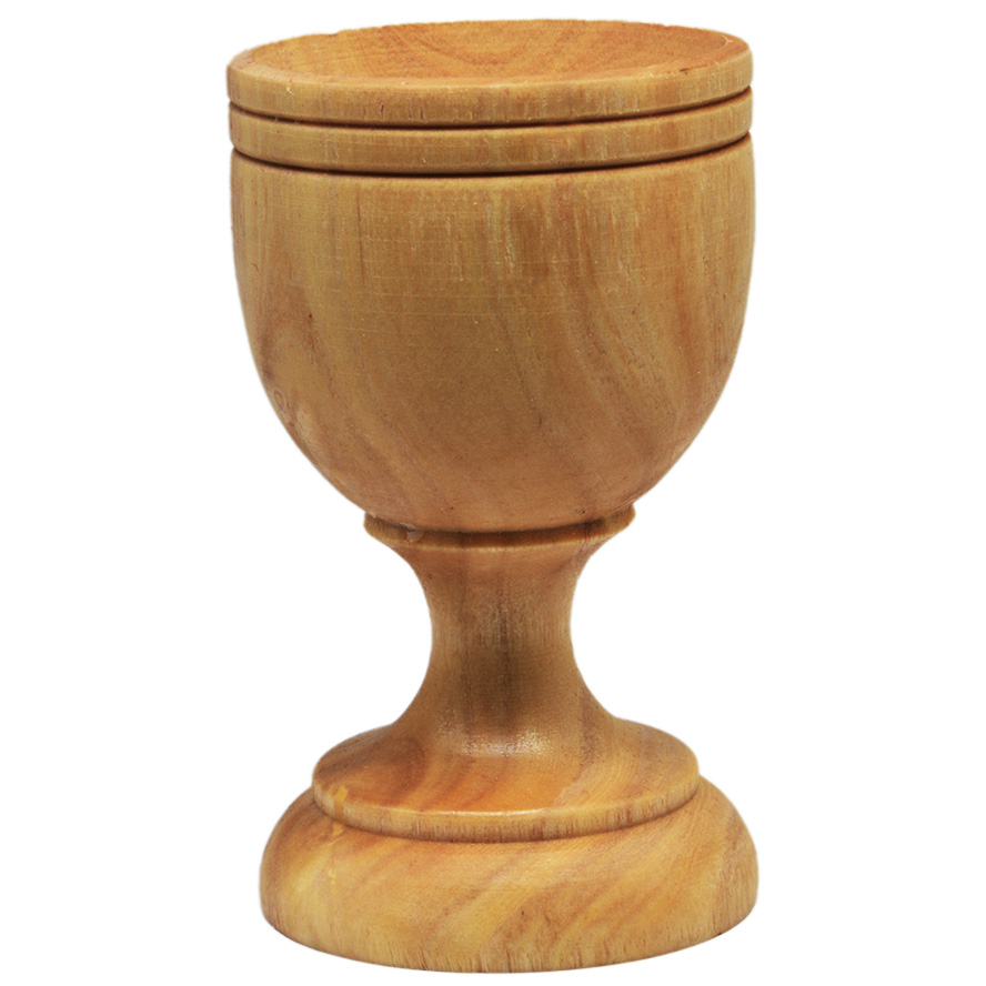 The Lord's Supper' Olive Wood Cup with Stem from Jerusalem