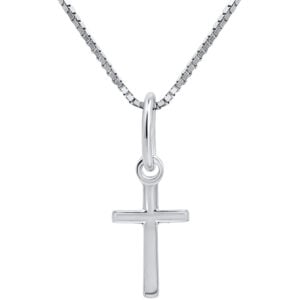Classic Sterling Silver Cross Pendant from Jerusalem - 1" inch (with chain)