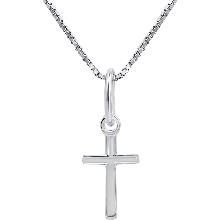 Classic Sterling Silver Cross Pendant from Jerusalem - 1