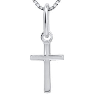 Classic Sterling Silver Cross Pendant from Jerusalem - 1" inch