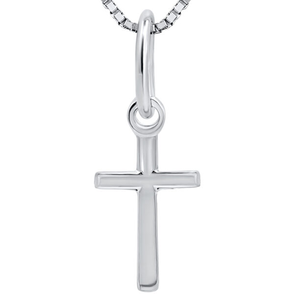 Classic Sterling Silver Cross Pendant from Jerusalem - 1" inch