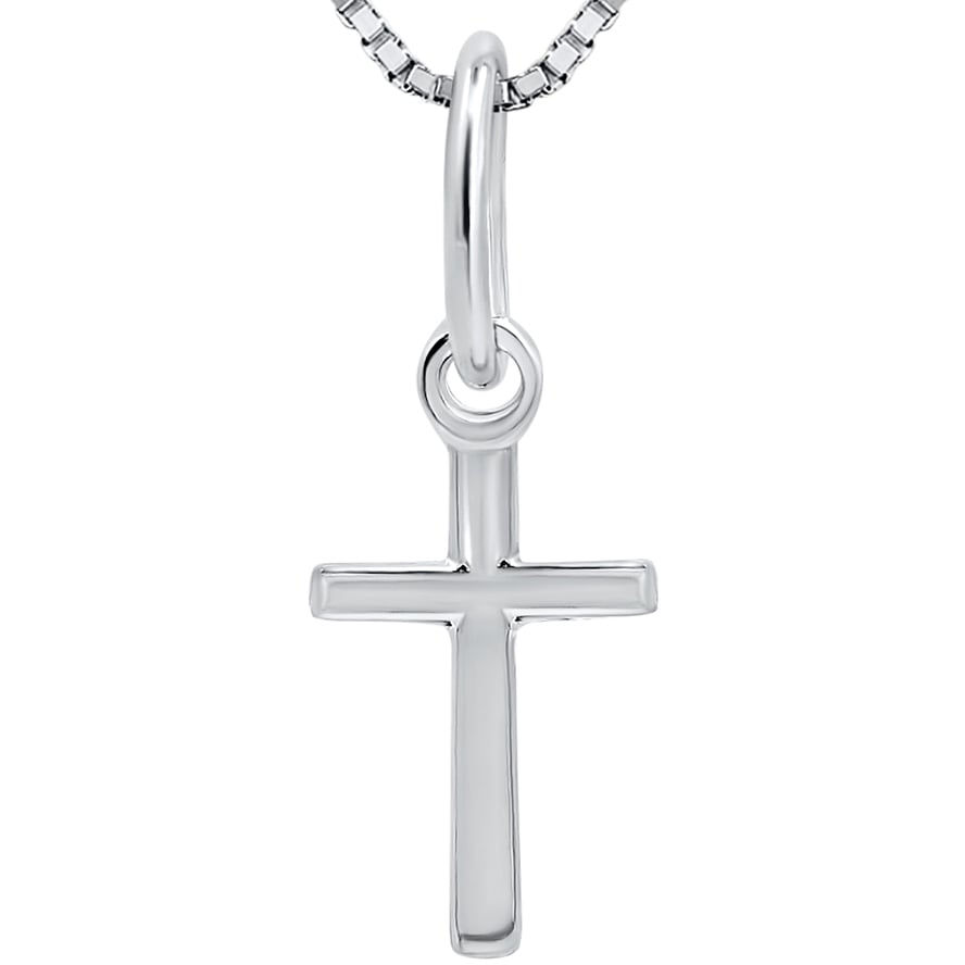 Classic Sterling Silver Cross Pendant from Jerusalem - 1