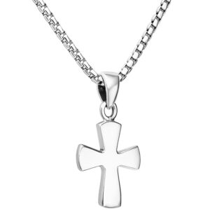 ✟ Sterling Silver Christian Cross Pendant from Jerusalem (with chain)