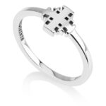 'Jerusalem Cross' 925 Sterling Silver Ring - Made in Israel