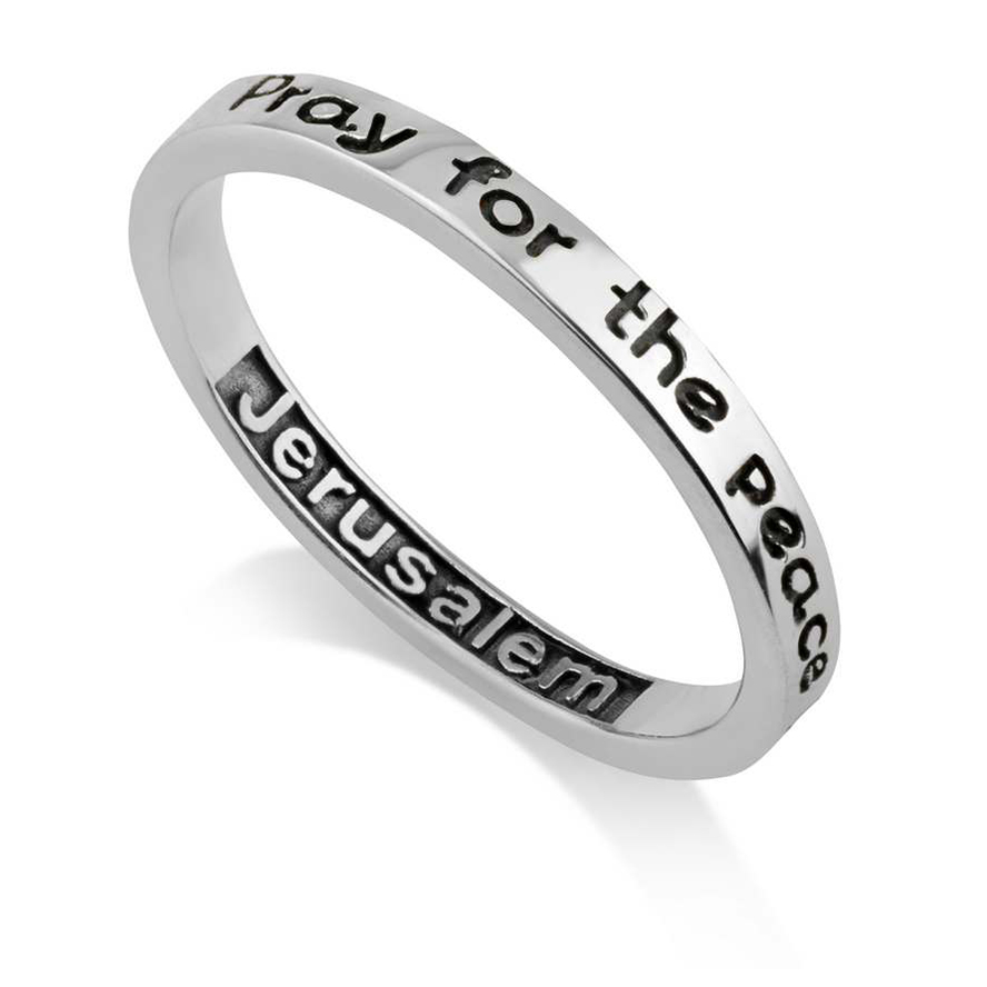Pray for the Peace of Jerusalem - Psalm 122:6 - Sterling Silver Ring