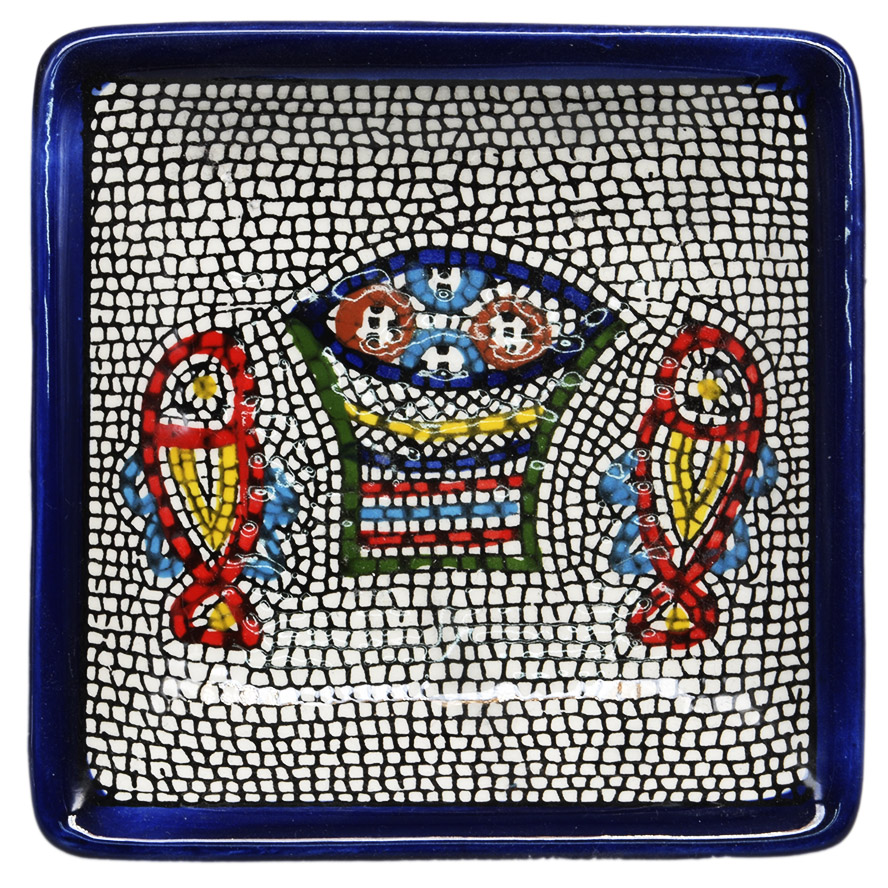 ‘Tabgha’ Mosaic Armenian Ceramic Snack Dish from Jerusalem