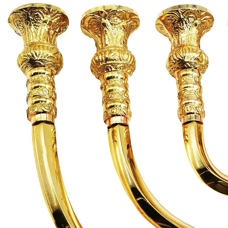 Temple Menorah - 24 karat gold plated brass branches
