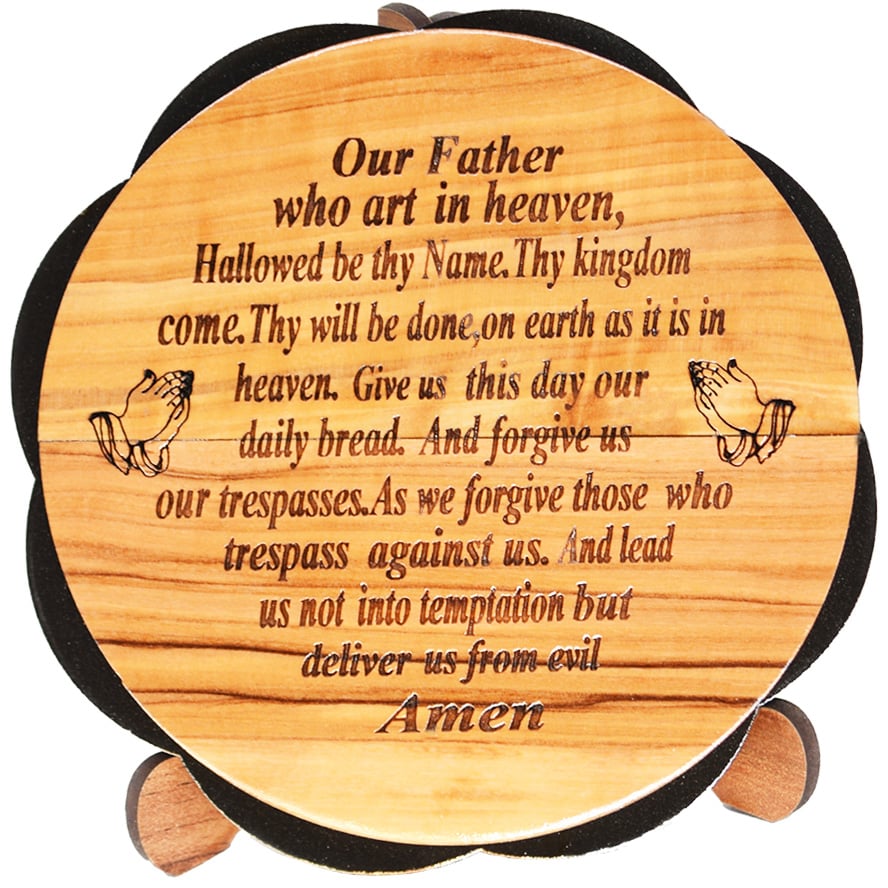 'The Lord's Prayer' Olive Wood Free Standing Ornament