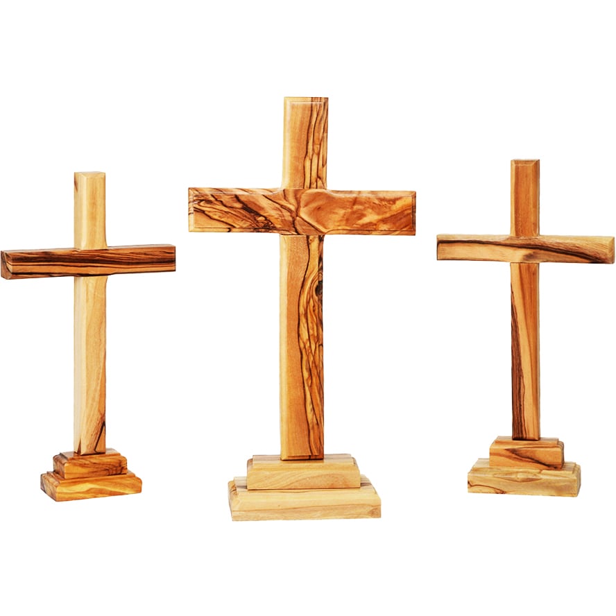 The Three Crosses on Calvary in Olive Wood from the Holy Land
