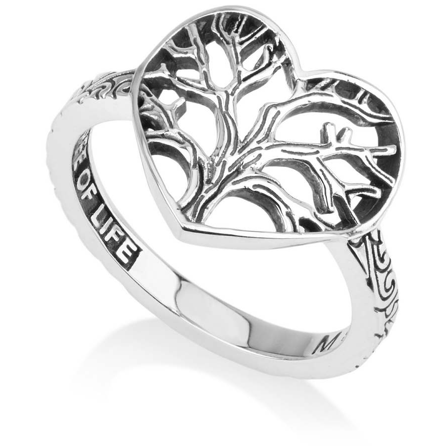 'Tree of Life' Heart Shaped Sterling Silver Ring - Made in Israel