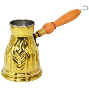 Turkish Coffee Pot - Decorated Brass Finish made in Jerusalem