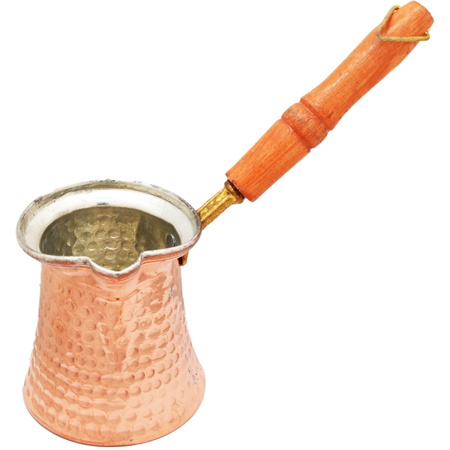 Turkish Coffee Pot – Hammered Copper Finish with Handle