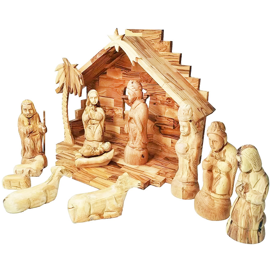 Nativity Creche Set from Olive Wood – Made in Bethlehem