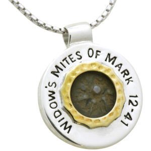 Biblical "Widow's Mite" Coin of Jesus Time Silver Pendant