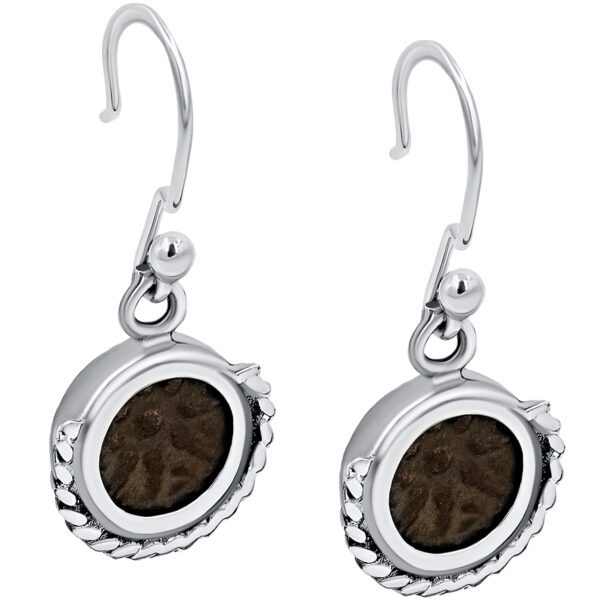 Widow's Mite Earrings - Decorated Sterling Silver - Made in Israel