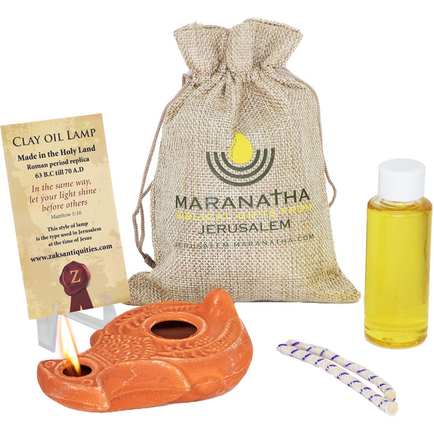 Wise Virgins Clay Oil Lamp Jesus Period – MARANATHA – Galilee Oil