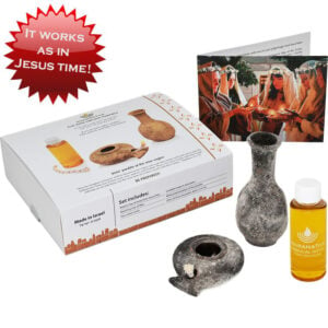 Wise Virgins Clay Lamp, Filler & Jerusalem Oil - Boxed Gift Set (high shot)