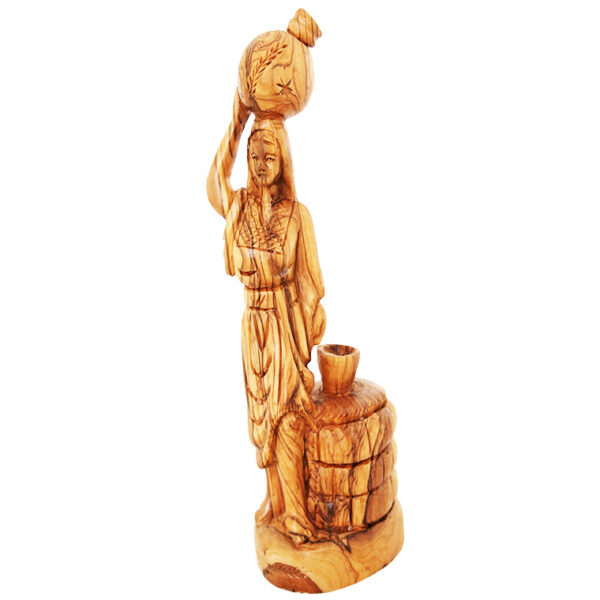 Samaritan Woman Olive Wood Figure - Holy Land -11 inch