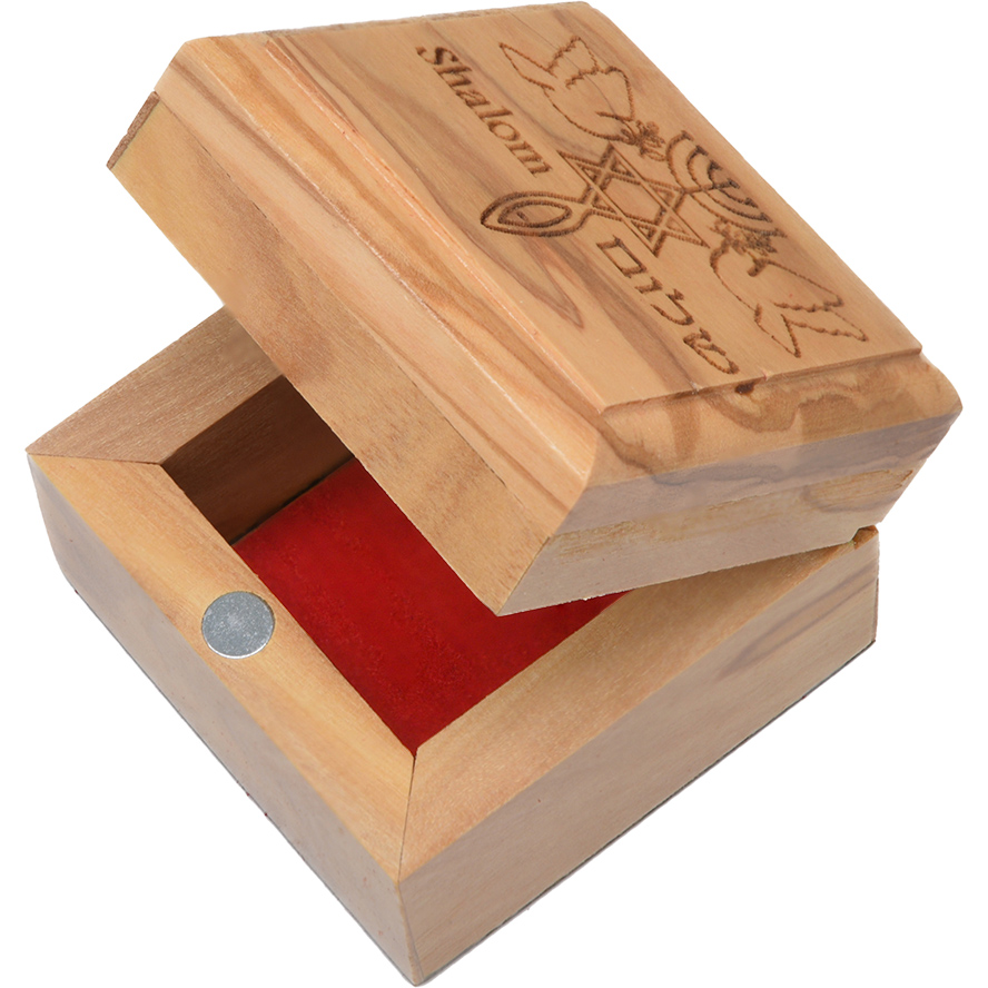 'One New man' with Shalom Doves - Olive Wood Box - Made in Israel 2