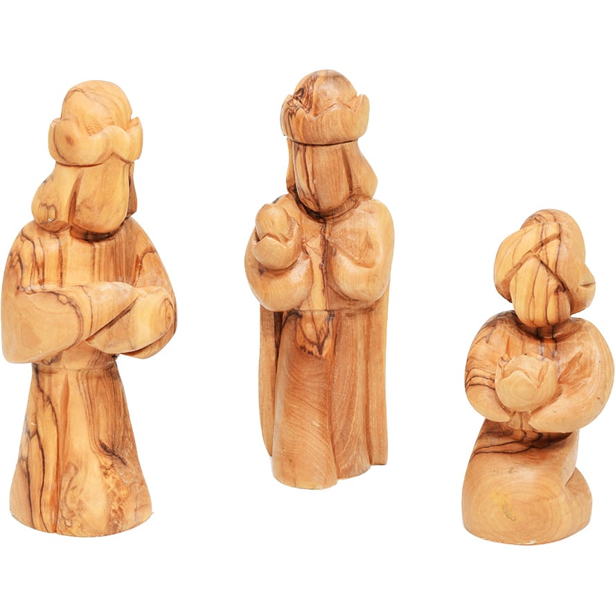 Faceless Wooden Wise Men figurines from Bethlehem