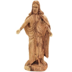 'Come to Jesus' Detailed Olive Wood Carving from Bethlehem - 11.5"