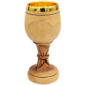 Olive Wood 'The LORD's Supper' Cup with Golden 'JERUSALEM' insert - 7