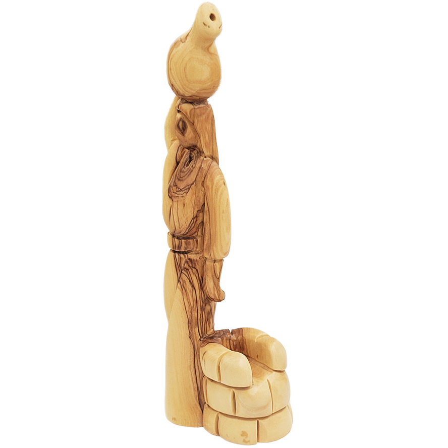 ‘The Woman at The Well’ Olive Wood Statue – Made in Israel – 9″