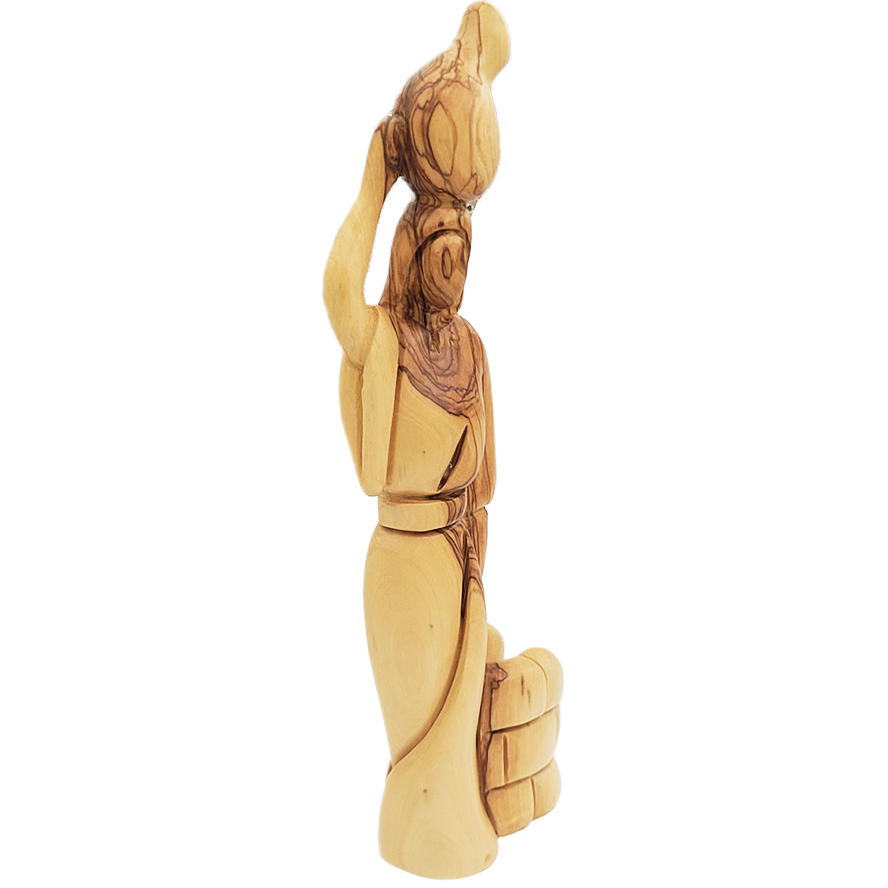 ‘The Woman at The Well’ Olive Wood Statue – left angle