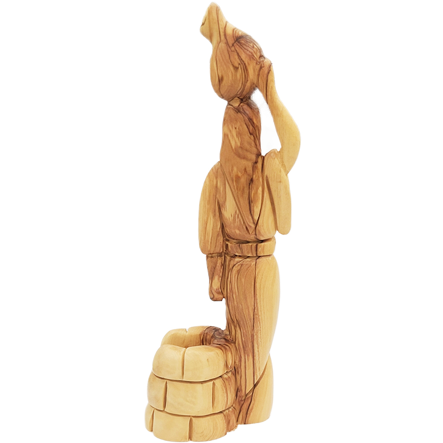 ‘The Woman at The Well’ Olive Wood Statue – back view