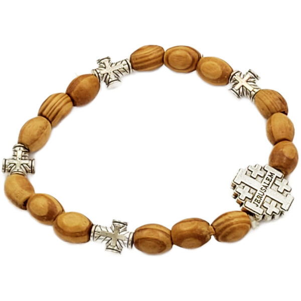 Jerusalem Cross bracelet from olive wood