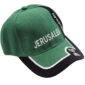 'Jerusalem' Baseball Cap with Menorah in Green and Black (left view)