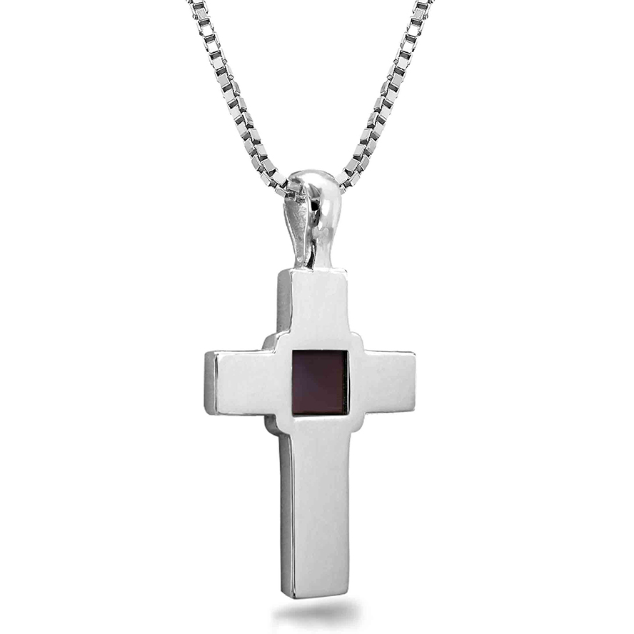 Nano ‘Bible Inside’ Sterling Silver Cross Necklace – Made in Israel (with chain)