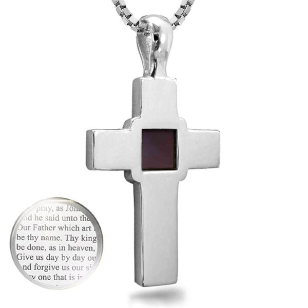 Nano 'Bible Inside' Sterling Silver Cross Necklace - Made in Israel