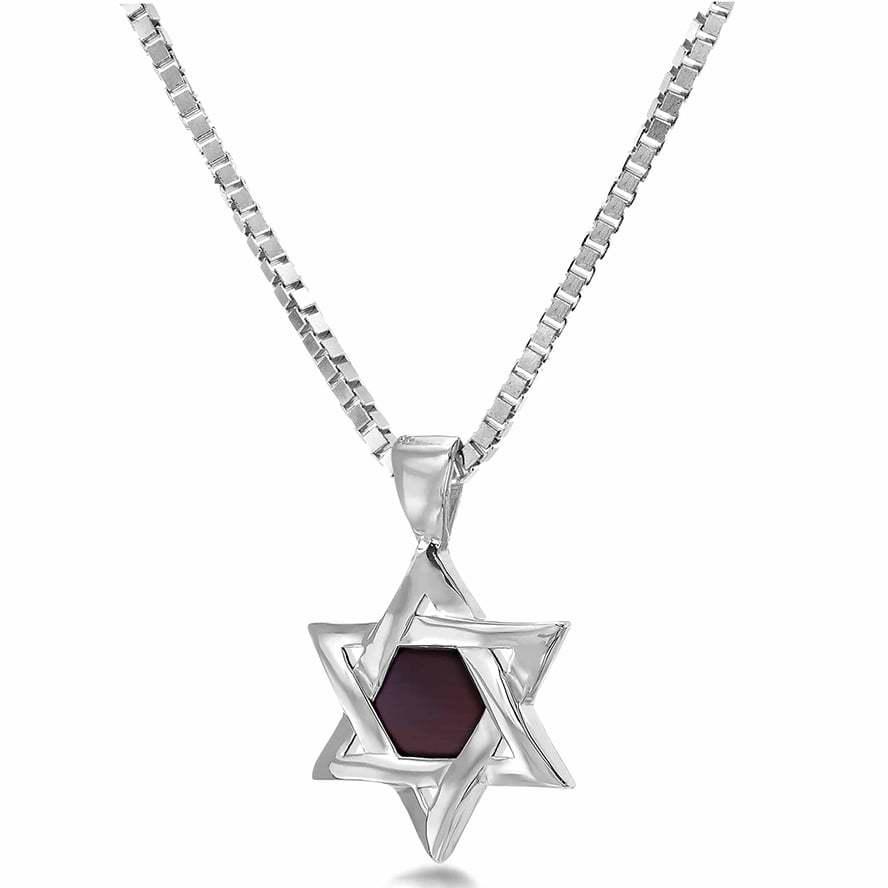 Nano ‘Bible Inside’ Sterling Silver Star of David Necklace – Made in Israel (with chain)