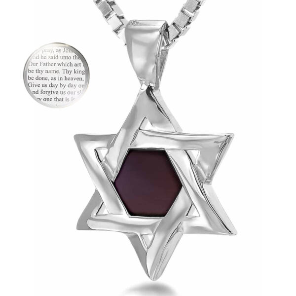 Nano 'Bible Inside' Sterling Silver Star of David Necklace - Made in Israel