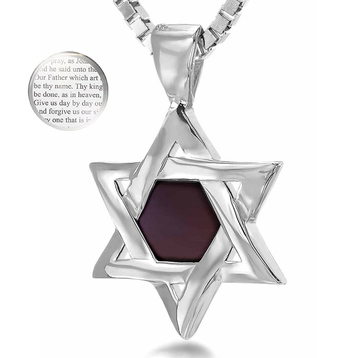 Nano ‘Bible Inside’ Sterling Silver Star of David Necklace – Made in Israel