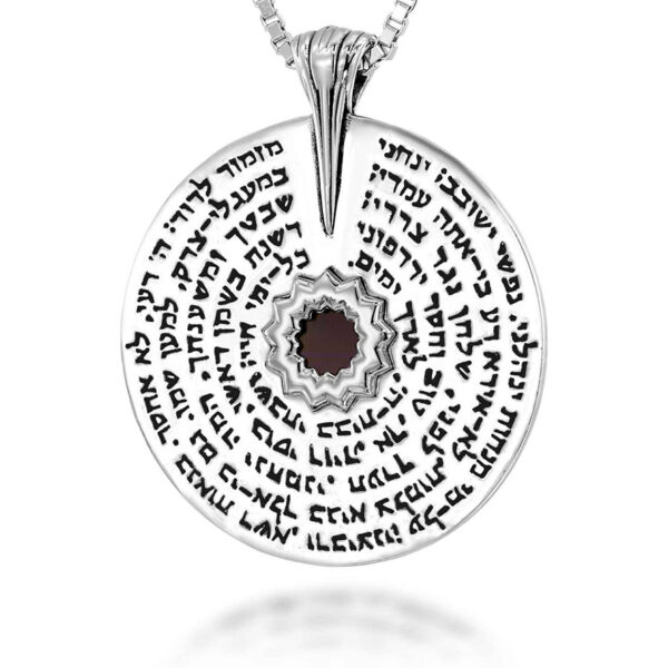Nano 'Bible Inside' Sterling Silver 'Psalm 23' Wheel Necklace - Made in Israel