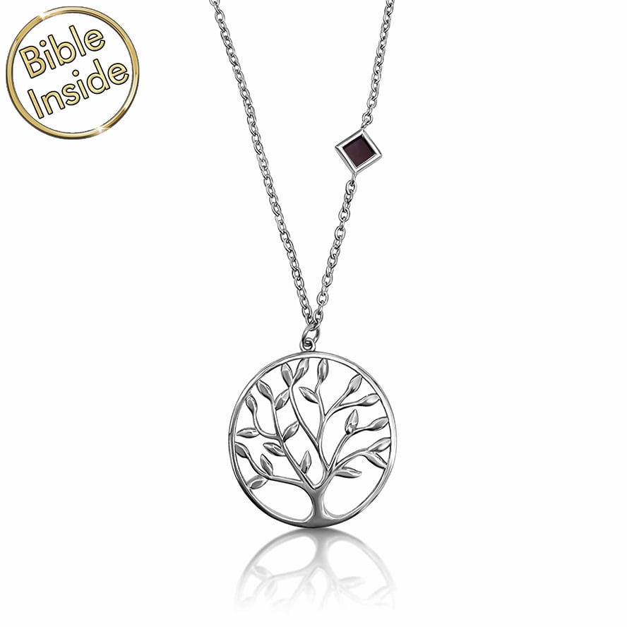 Nano 'Bible Inside' Sterling Silver 'Tree of Life' Necklace - Made in Israel