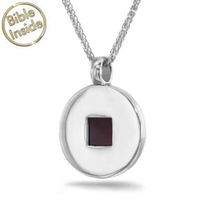 Nano 'Bible Inside' Sterling Silver 'Circular' Necklace - Made in Israel