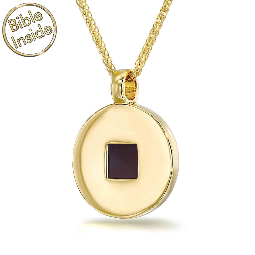 Nano Bible inside a 14k Gold ‘Circle’ Necklace – Made in Israel