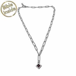 Nano 'Bible Inside' Sterling Silver Paper Links Necklace - Made in Israel