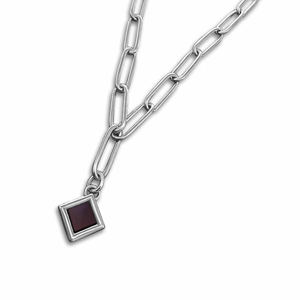Nano 'Bible Inside' Sterling Silver Paper Links Necklace - Made in Israel (angle)
