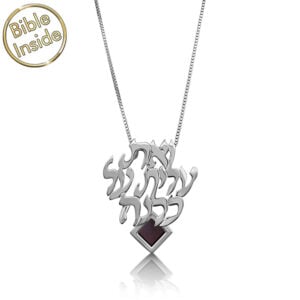 Nano 'Bible Inside' Sterling Silver 'Eshet Chayil - A Woman of Valor' Hebrew Necklace (with chain)