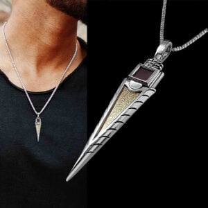 Double Edged Sword - Nano 'Bible Inside' Sterling Silver Necklace - Made in Israel