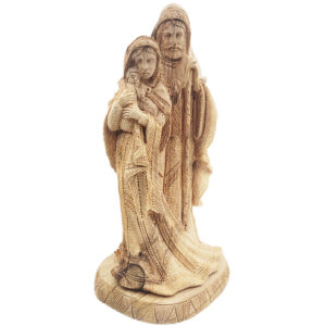 Exclusive Quality - Holy Family Olive Wood Statue - Made in Israel - front view